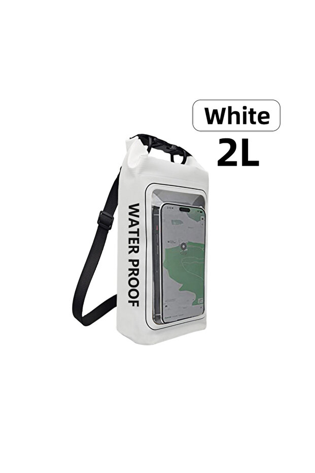 2L-White 2L/5L PVC Swimming Waterproof Bag,Mobile Phone Waterproof Dry Bag for Trekking Drifting Raf