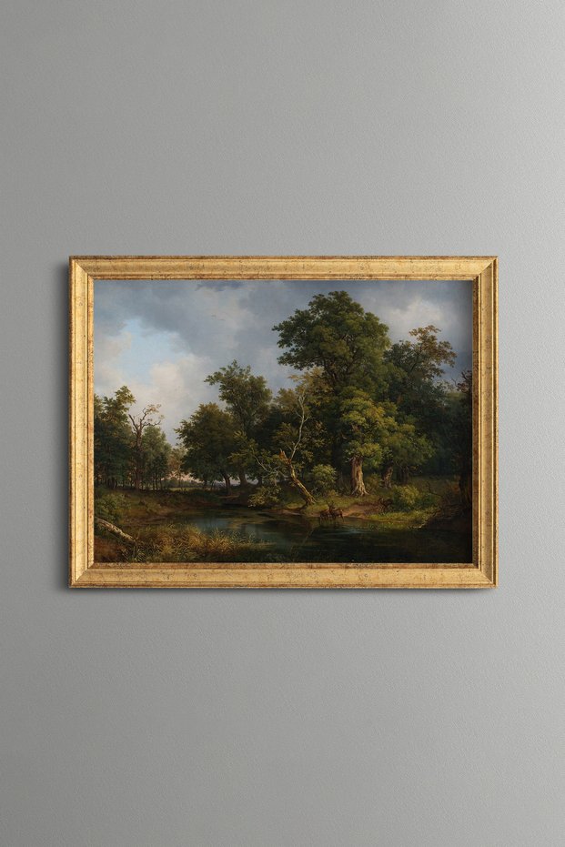 Forest Landscape - Vintage Patterned Painting - Fine Model