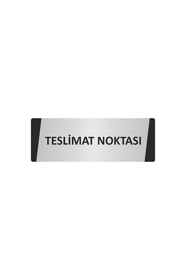 Delivery Point Metal Warning Sign 10X20 cm Silver Color