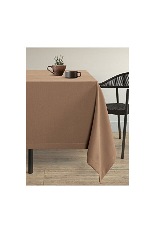 Velvet Textured Chocolate Brown Tablecloth, Stylish and Elegant Design