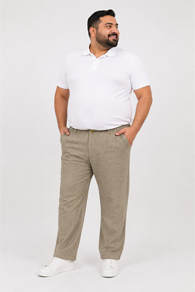 Plus Size Linen Men's Trousers