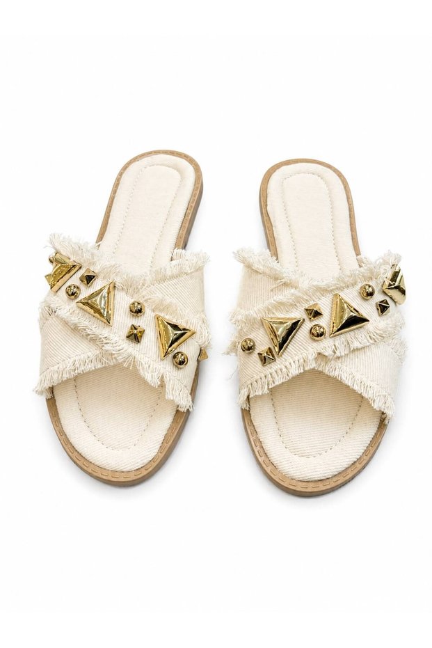 Women's Stone-Detail Wicked Fashionable Comfortable Stylish Slippers