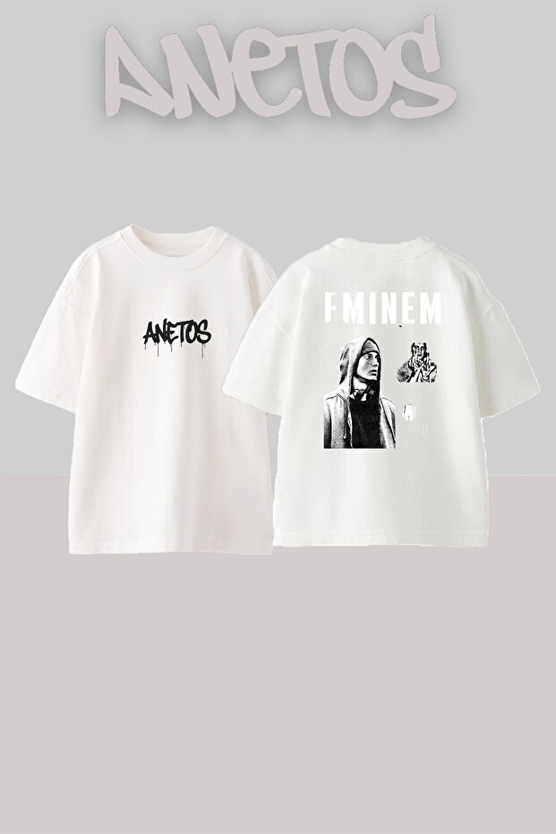 Eminem_37 Design Printed Unisex Oversize White Tshirt