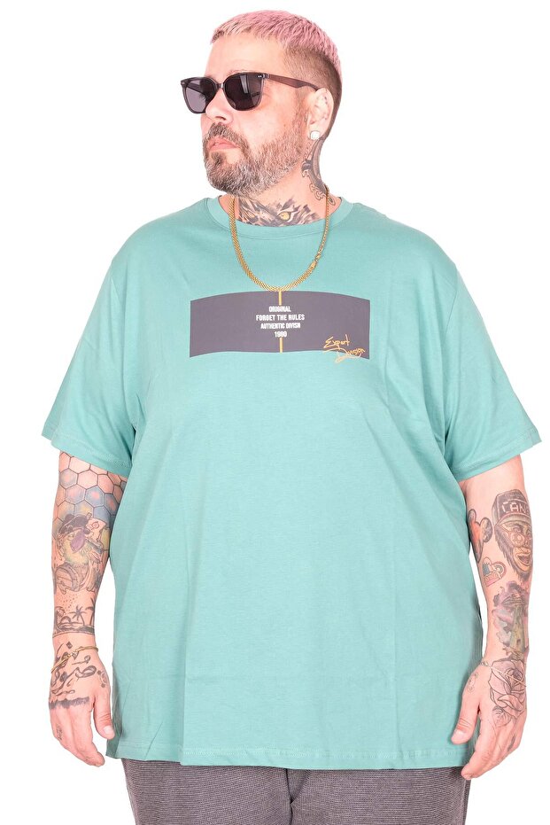 Mode XL Large Size T-Shirt Bis Yaka Expert Division U26123 Cagla