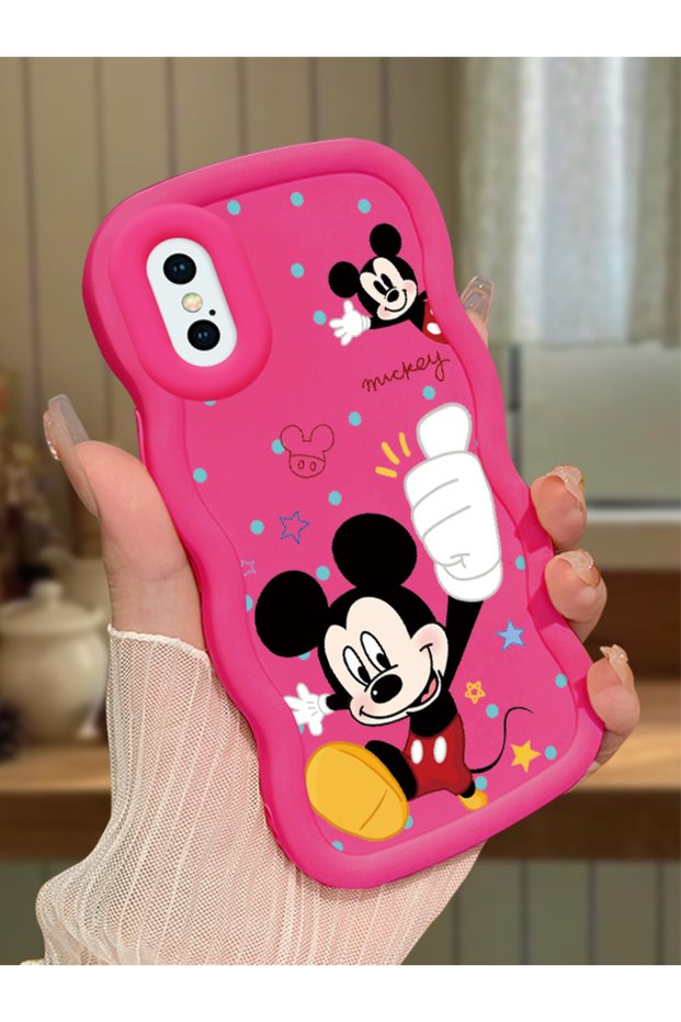 iPhone XS Compatible Case Camera Protector Red Silicone Couple Phone Case Cute Pattern