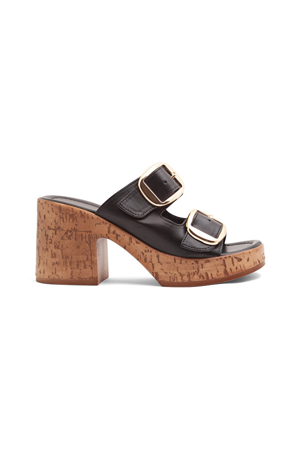 Frm 708 Double Buckle Detailed High-Sole Slippers