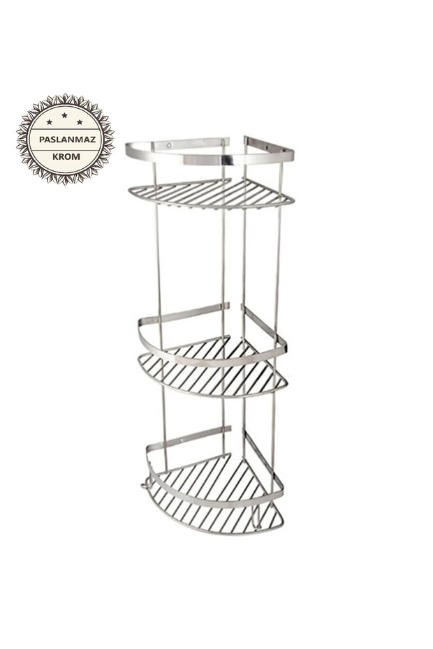 Triple Stainless Corner Bathroom Shower Shelf Sponge Holder Shampoo Holder