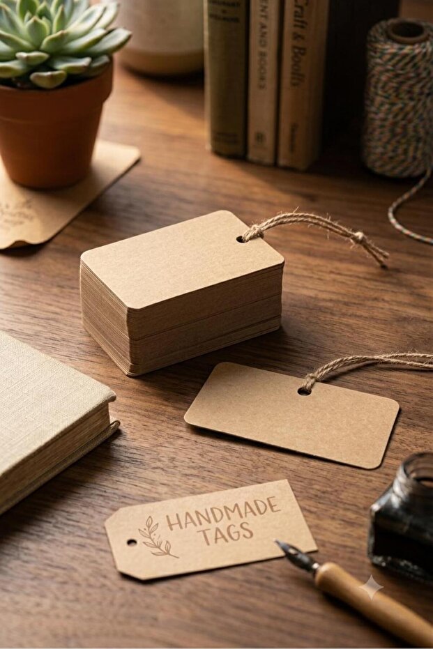 Kraft Hanger Note Cards with 100 Sheets |   Gift, Jewelry, and Product Card