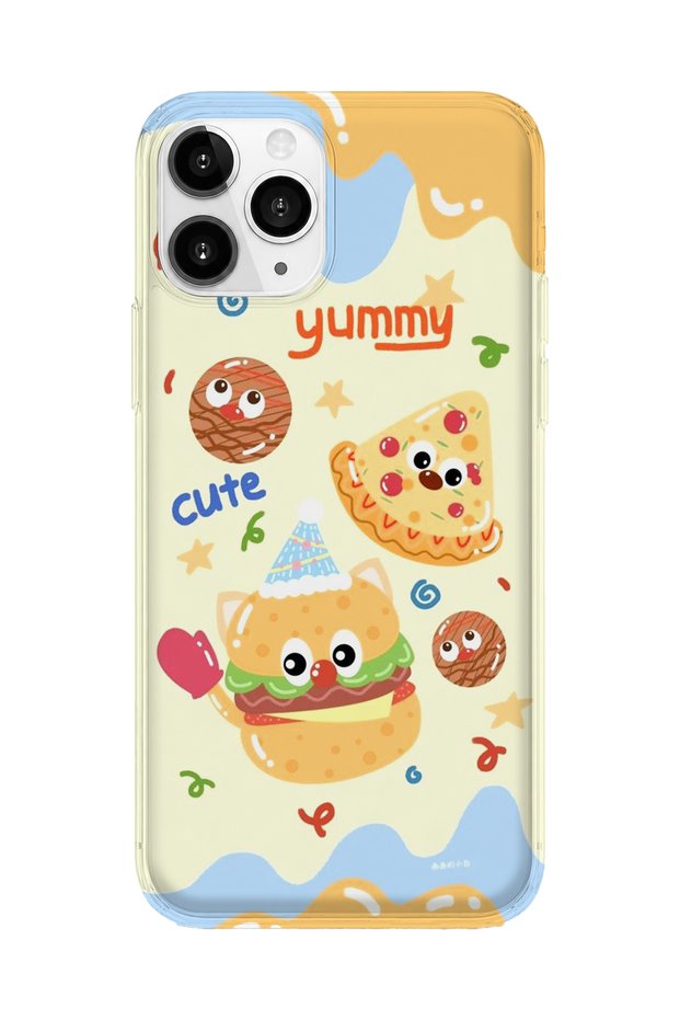 iPhone 11 Pro Max Compatible Printed Transparent Phone Case | Collection: Snacktoon Delight