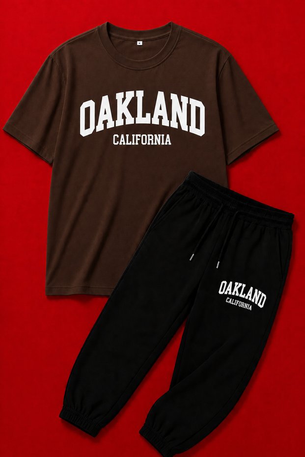 Oakland Printed Tracksuit T-Shirt Set