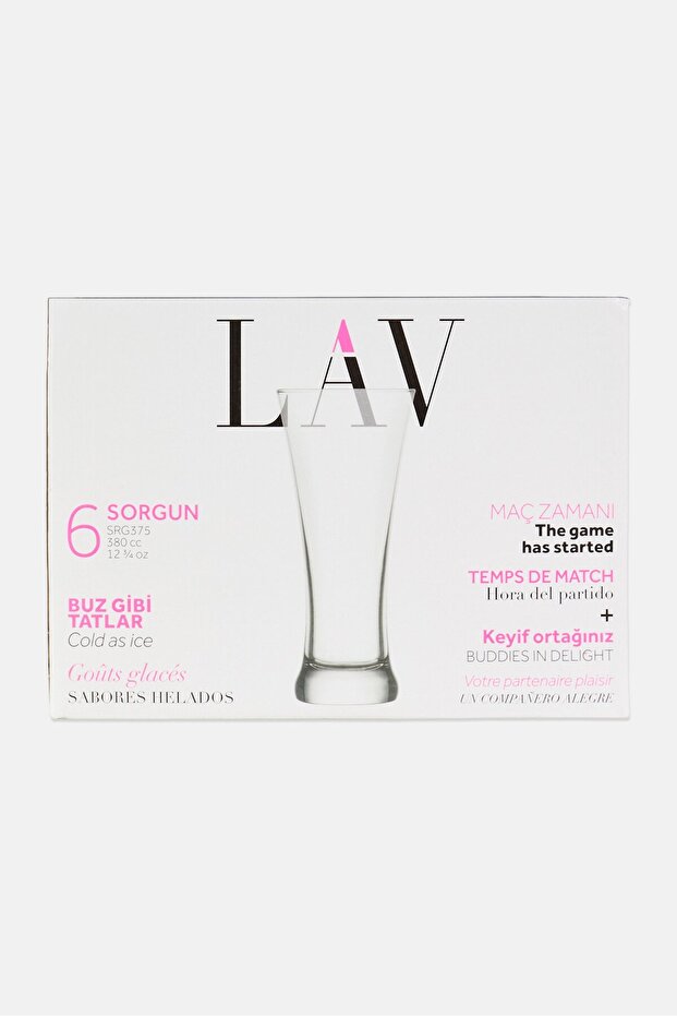 6 Pieces Sorgun Drinking Glass, Transparent