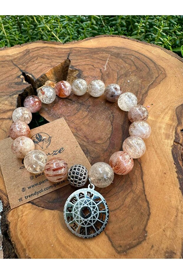 Copper Rutilli Quartz Natural Stone 10 mm Bracelet