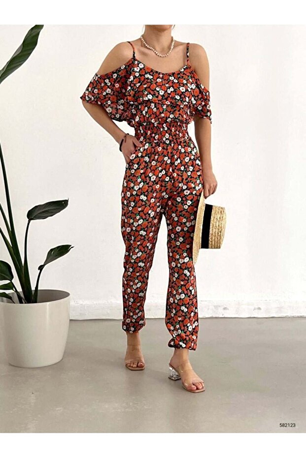 Desen4 Stylish Ruffled Jumpsuit with Straps 582123