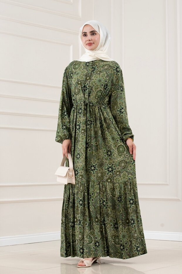 Beli Tunnel Viscose Esra Dress-Green