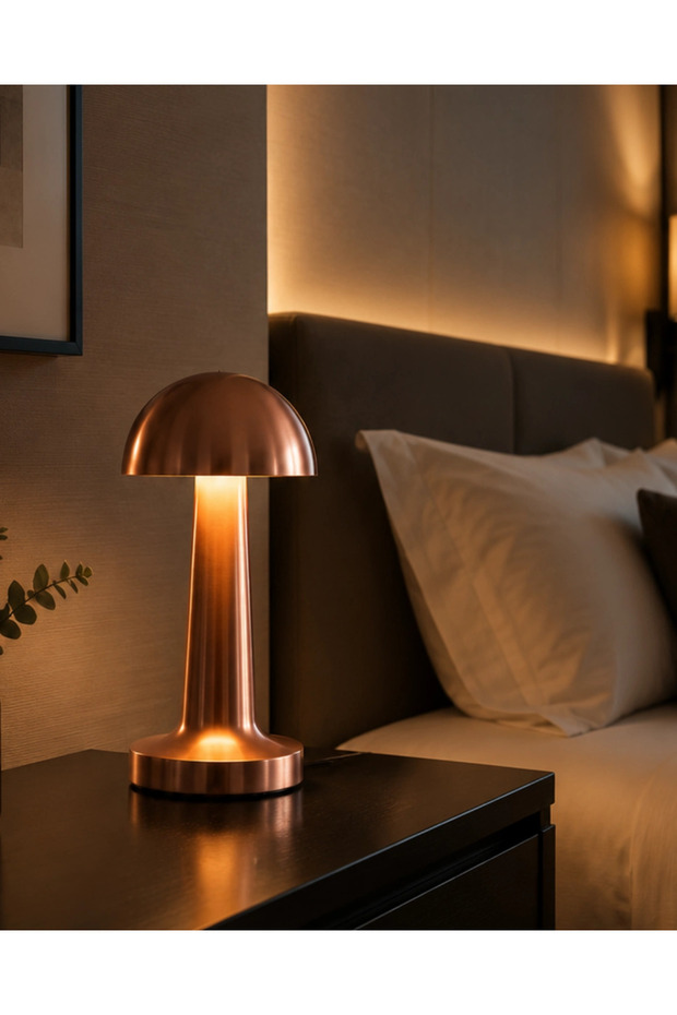 Led Mushroom Table Lamp with USB Output, 3 Modes, Touch Lighting