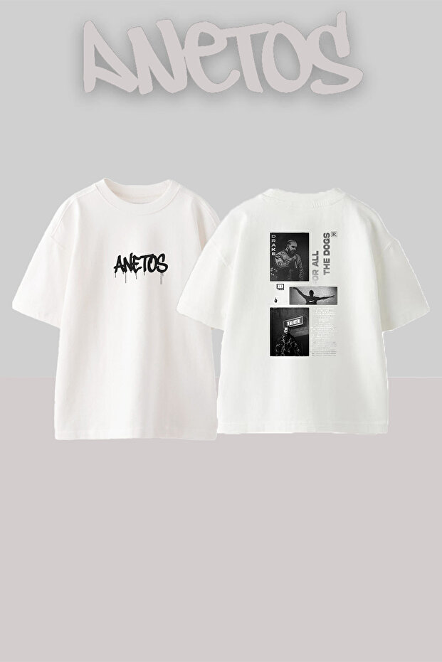 Drake for All the Dogs Design Printed Unisex Oversize White Tshirt