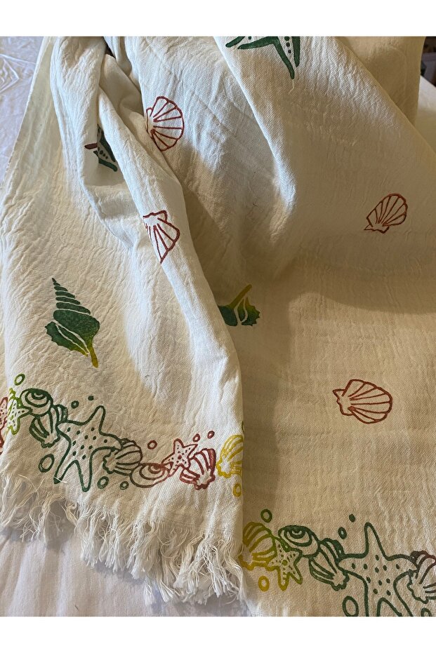 Beach Towel Beige, Handmade