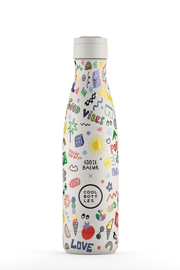 Boy's 500 ml Good Vibes Bottle White