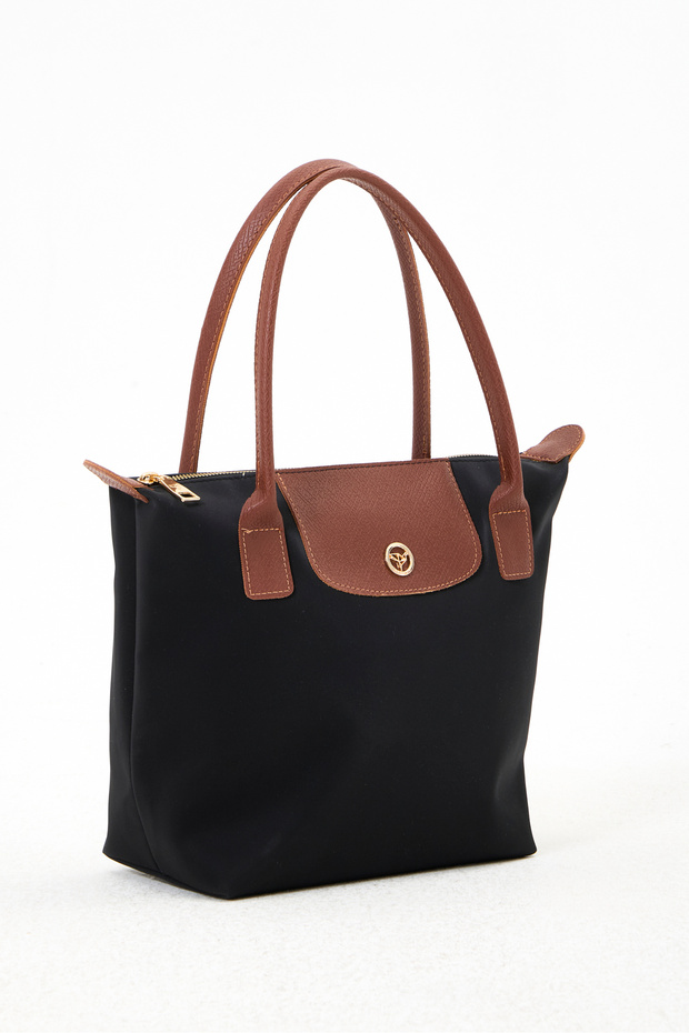 Giza Satin Large Size Women's Black Shoulder Bag