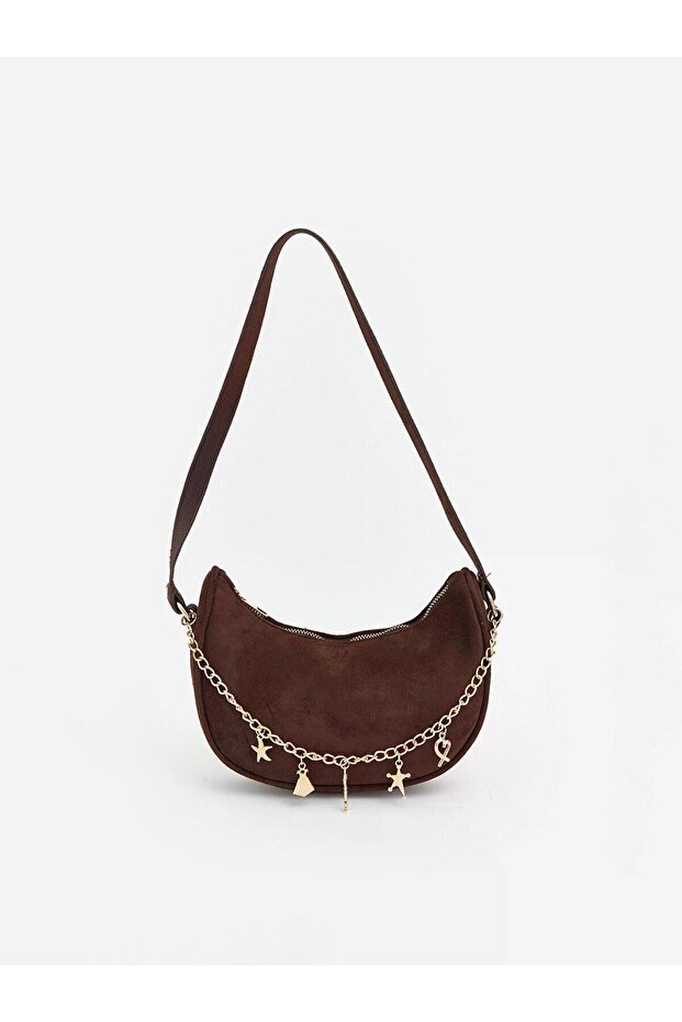 Lcw Accessories Brown Suede Look Women's Shoulder Bag