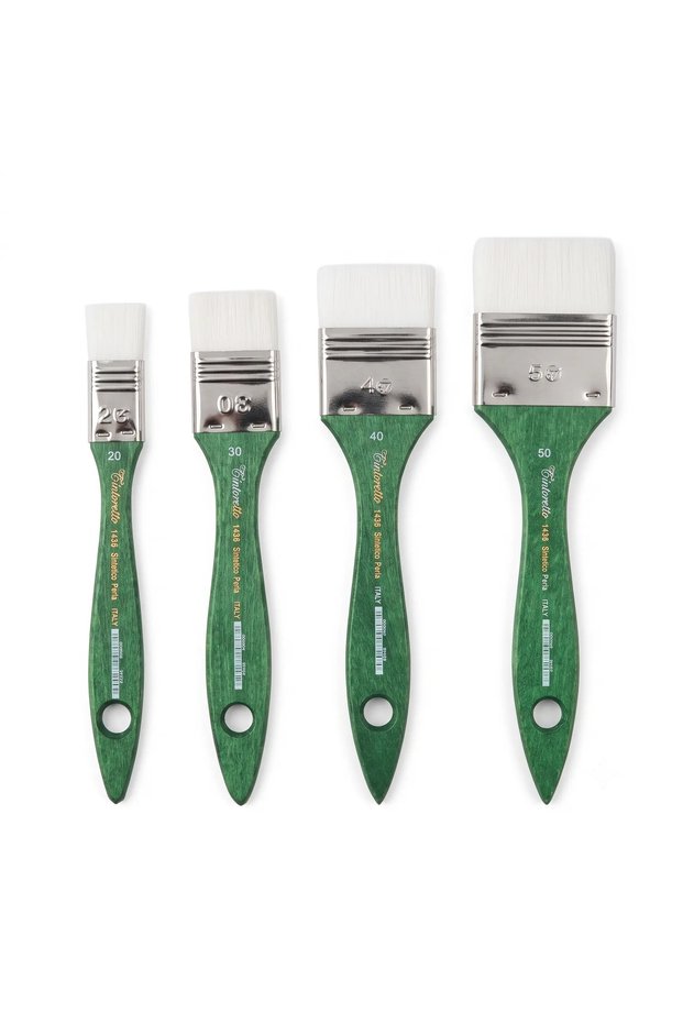 Perla Fiber Synthetic Brush 1436 Series Set of 4