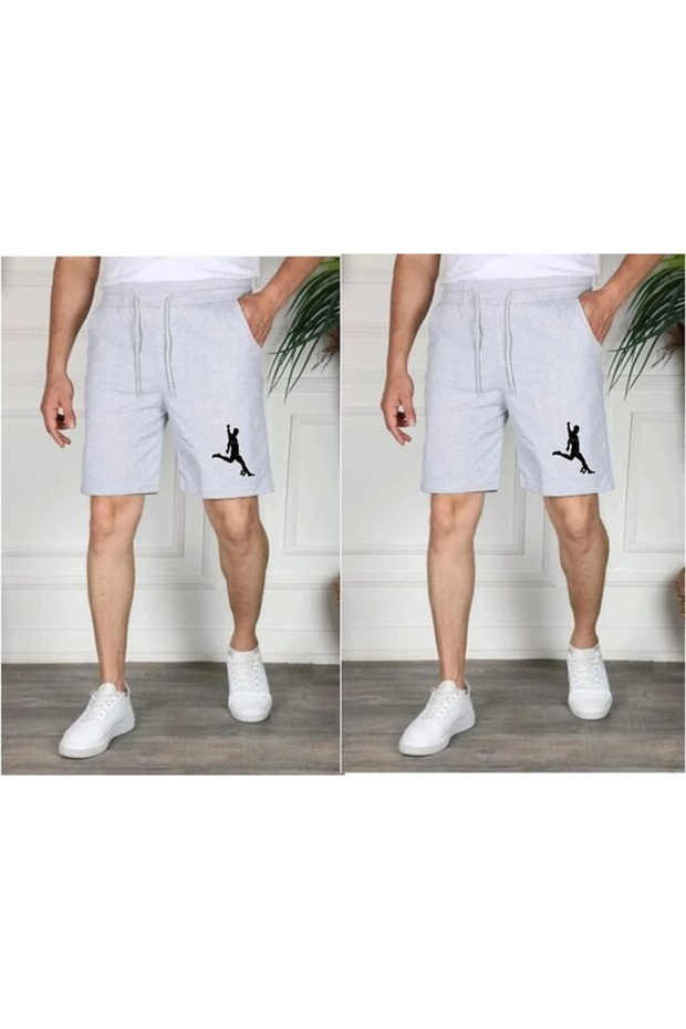Trendy Football Player Patterned Men's Shorts Set – Casual & Street Fashion (2-Piece)