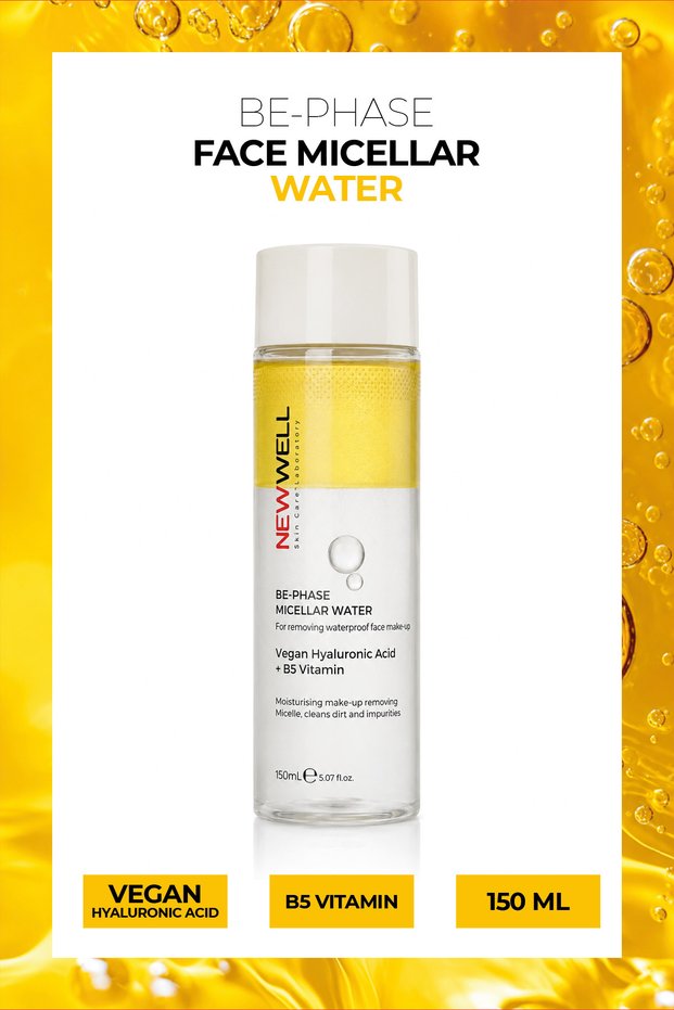 Be-Phase Face Micellar Water Yellow | Facial Make-Up Cleansing Water Yellow 150 ml