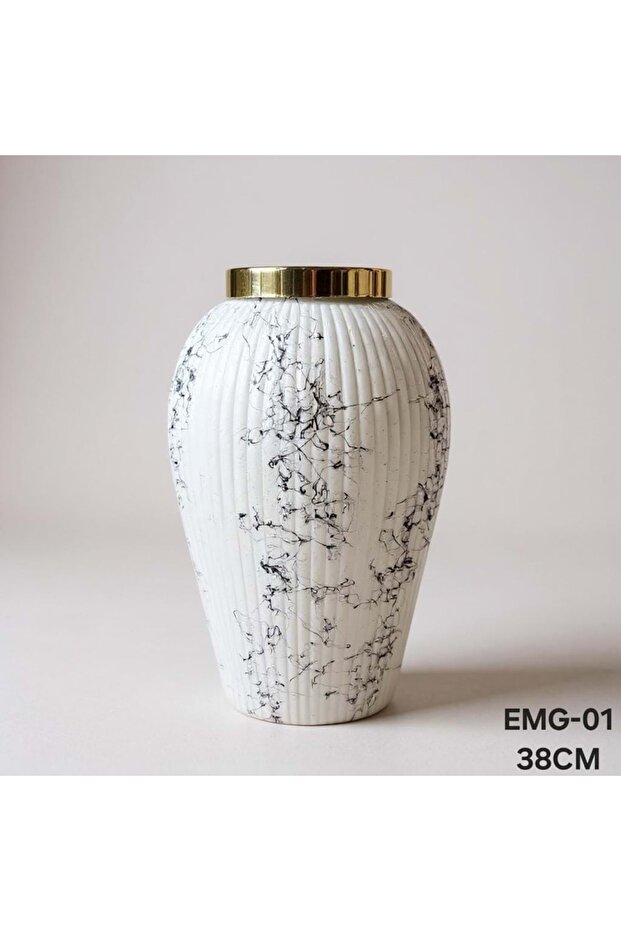 Konak Emg.01.By - Glass Vase 37 cm White