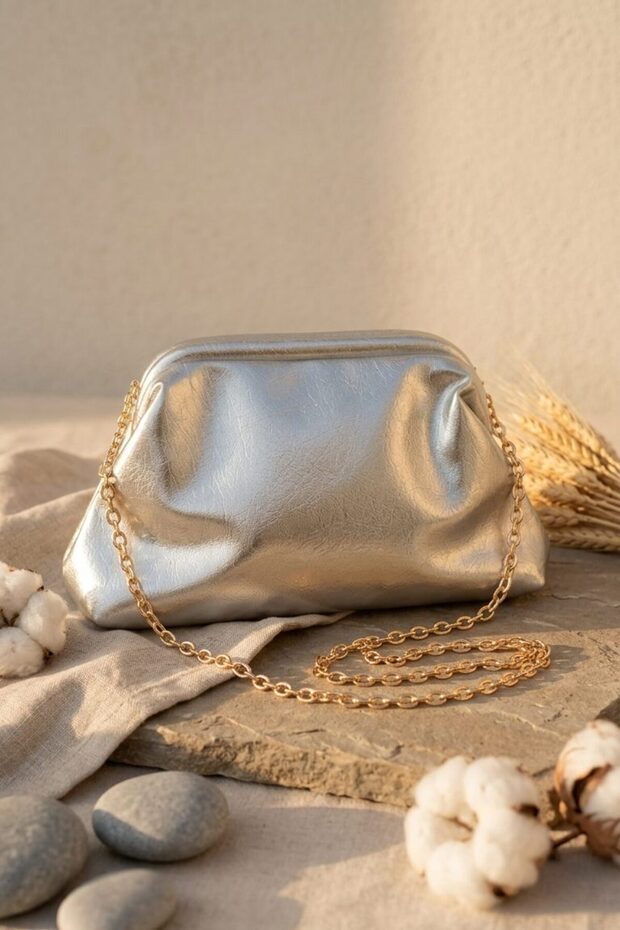 Talleri Silver Matte Leather Women's Bag