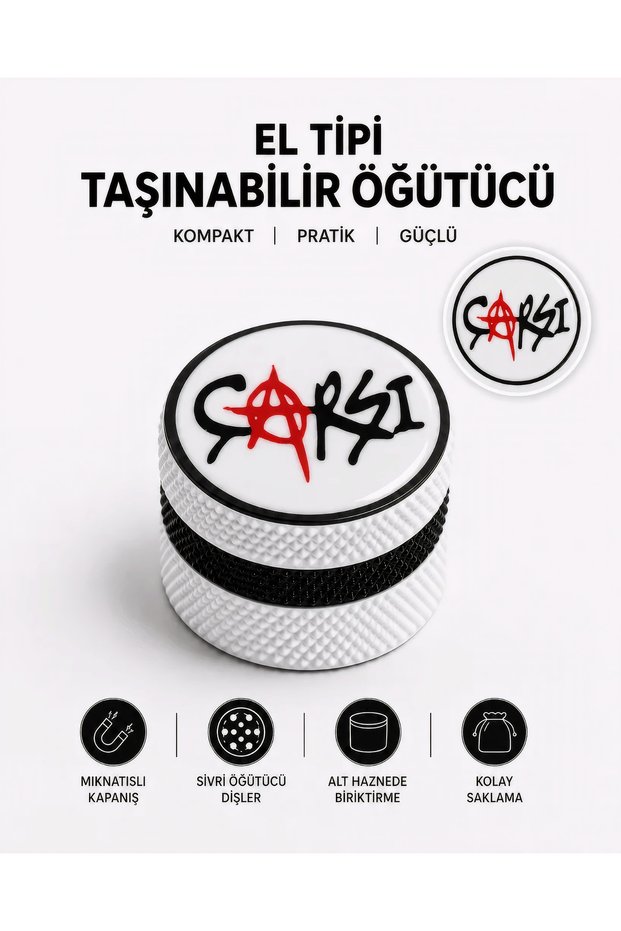 3-Layer Spice Grinder | Mini Handheld Portable Grinder with Bright Logo and Bottom Container