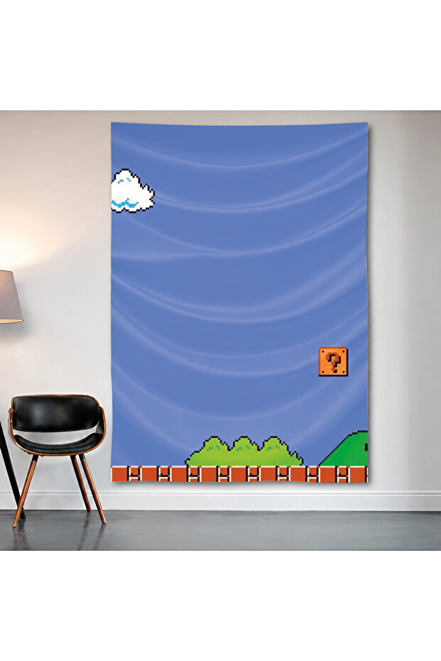 Super Mario Bros. Minimal Wall Covering Wall Tapestry First Quality Satin Fabric Poster