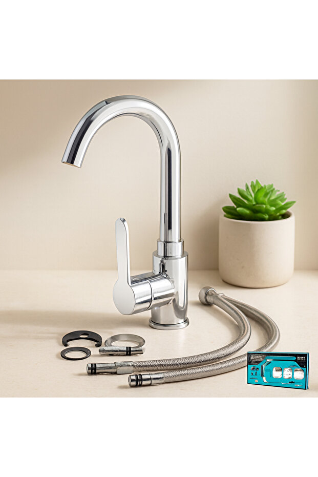 Chrome Open-Close Sink Faucet Ktx-2639