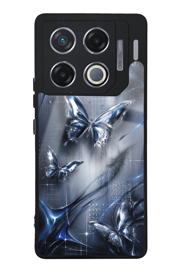 Infinix Gt 20 Pro Midnight Chrome Glossy Phone Case with Butterfly Design
