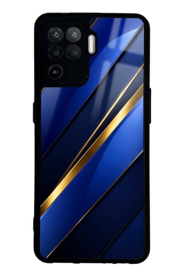 Oppo Reno 5 Lite Sapphire Gold Edge Design Glossy Phone Case