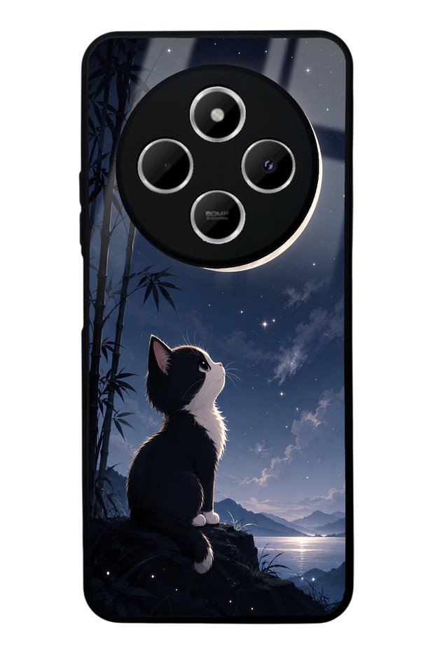 Xiaomi Redmi 14C Moon Guardian Kitty Design Glossy Phone Case