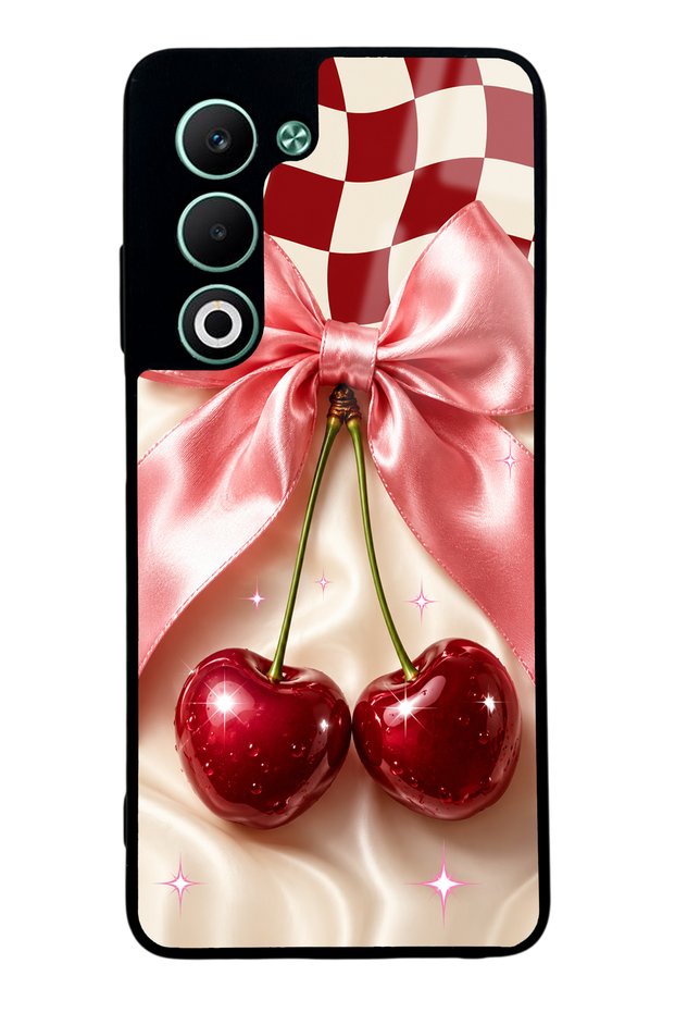 Oppo A5 5g Glossy Phone Case with Cherry Picnic Bow Design