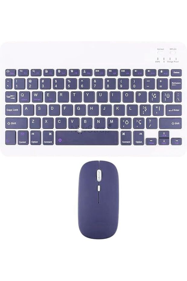 Welio Tab M108 İçin Universal Klavye Mouse Set Mor