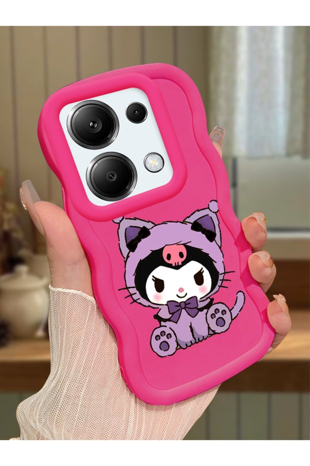 Poco M6 Pro 4g Compatible Case Camera Protector Red Silicone Couple Phone Case Kuromi Pattern