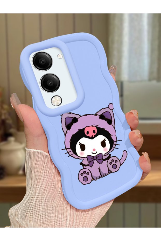 Vivo Y19S Compatible Case Camera Protector Blue Silicone Couple Phone Case Kuromi Pattern