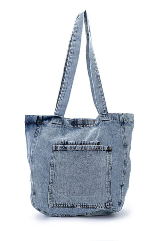 Casual Denim Women's Shoulder Bag with Hidden Pocket Appearance Ramona Blue