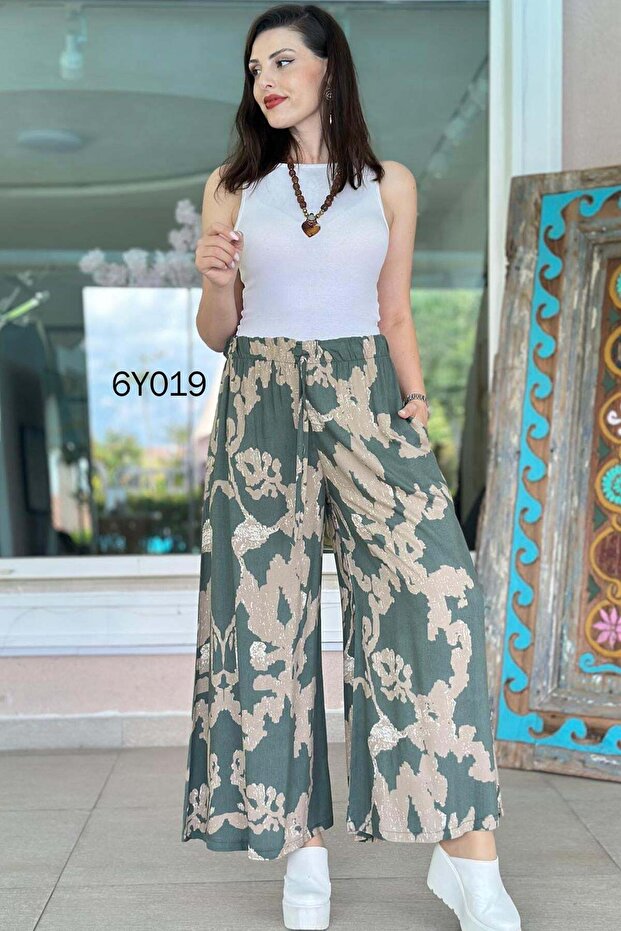 Pocketed Casual Viscose Pants 6Y019