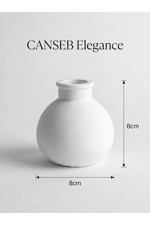 Premium - Matte White - Tiny Chubby Vase - 8X8Cm - Hand-Painted Craftsmanship