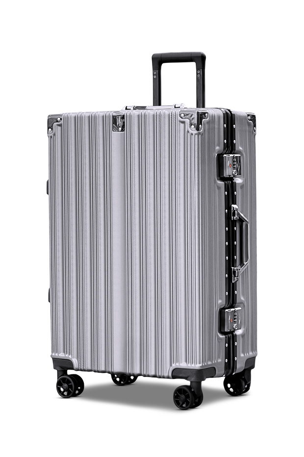 Aluminum Frame Luggage, Silent Spinner Wheels, Zipperless Hard Shell, Secured Lock, Suitcase