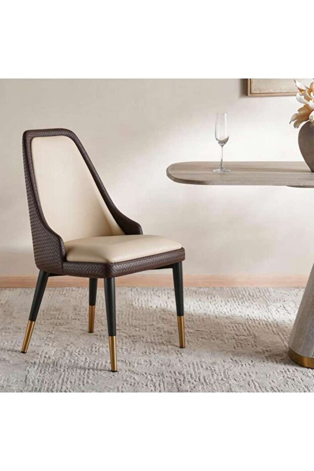 PRESCOTT DINING CHAIR PU - YELLOW & BLACK