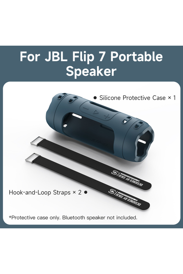 حافظة حماية من السيليكون باللون الأزرق الداكن من SIKAI لسماعات JBL Flip 7 بلوتوث مقاومة للصدمات ومضادة للخدش