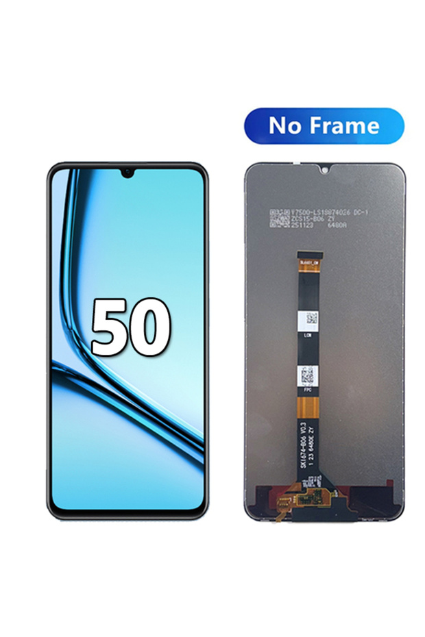 شاشة عرض جديدة بدون إطار لهاتف نوت 50 طراز RMX3834، شاشة LCD تعمل باللمس لهاتف نوت 60 طراز RMX