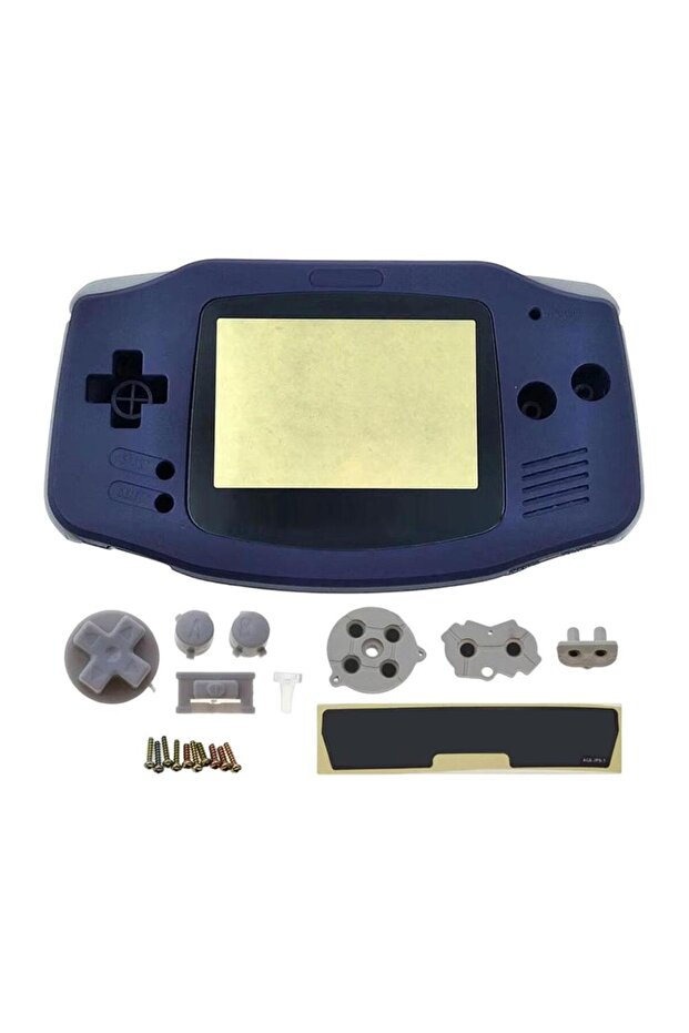 غلاف بديل أزرق اللون لجهاز Game Boy Advance GBA مع مجموعة كاملة من الأزرار والبراغي، طراز ريترو جامي