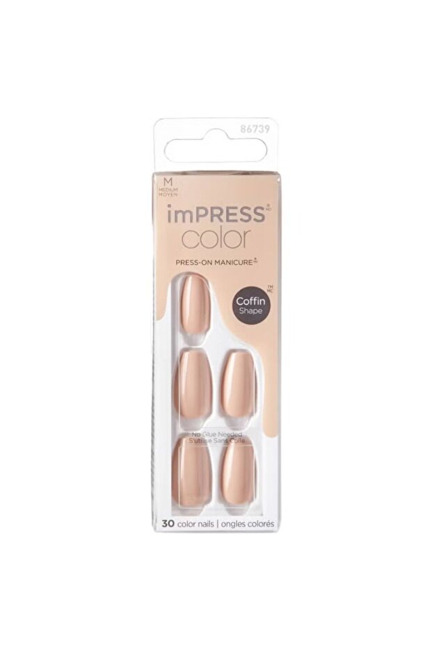 Impress Color Nails Medium Coffin- Latte Imc506C