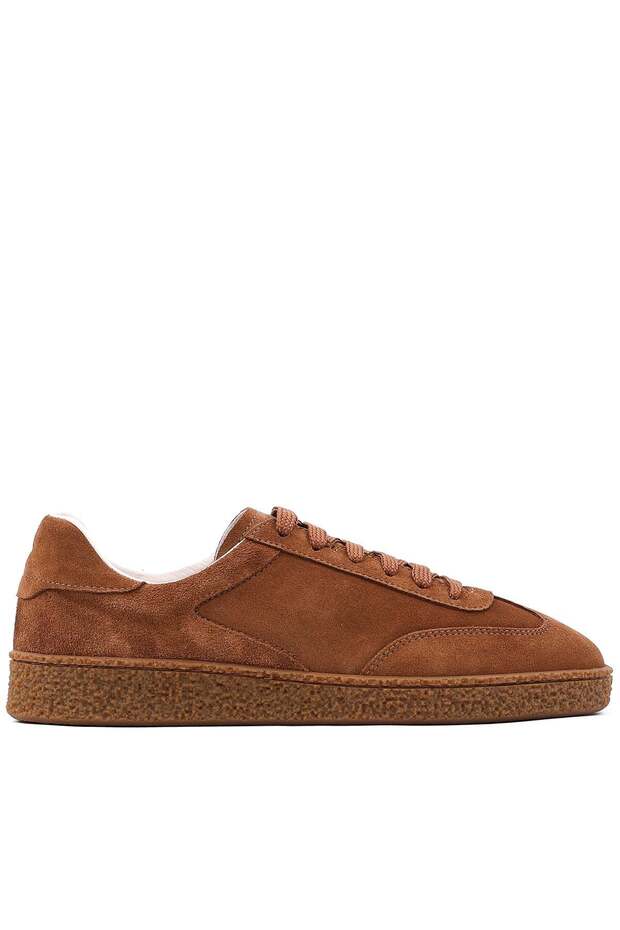 - Genuine Leather Tan Color Men's Sneakers - 666-1094