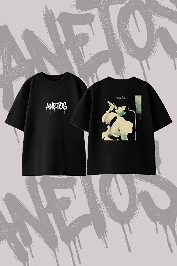 Ariana Grande_30 Design Back Printed Cotton Black Oversize T-Shirt